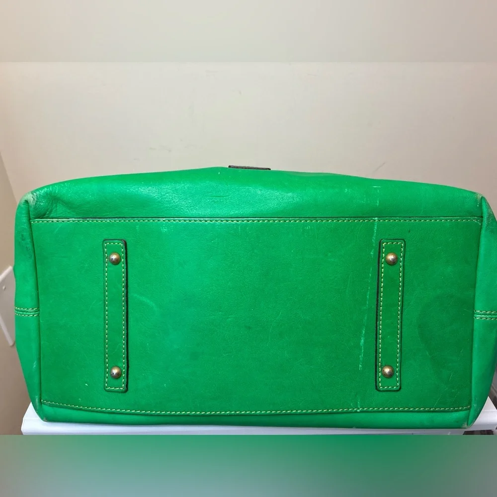 Dooney and Bourke Green Italian Leather Florentine Russel Tote - Picture 14 of 16